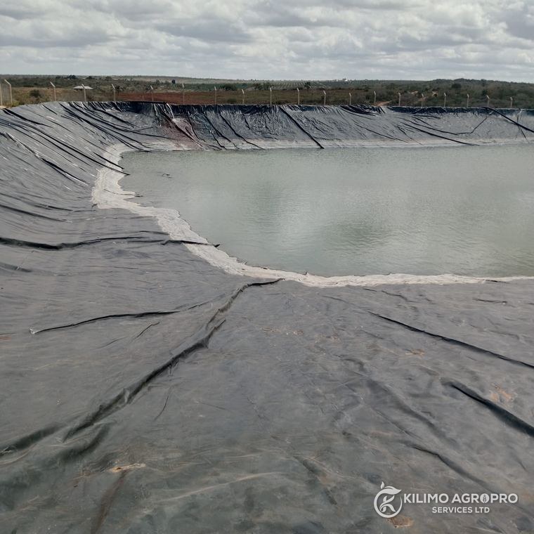 A dam liner installed across a farm water dam